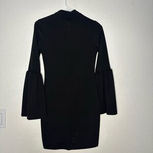 Elegant Black Bell Sleeve Dress